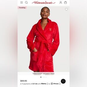 Women's Red Plush Robe